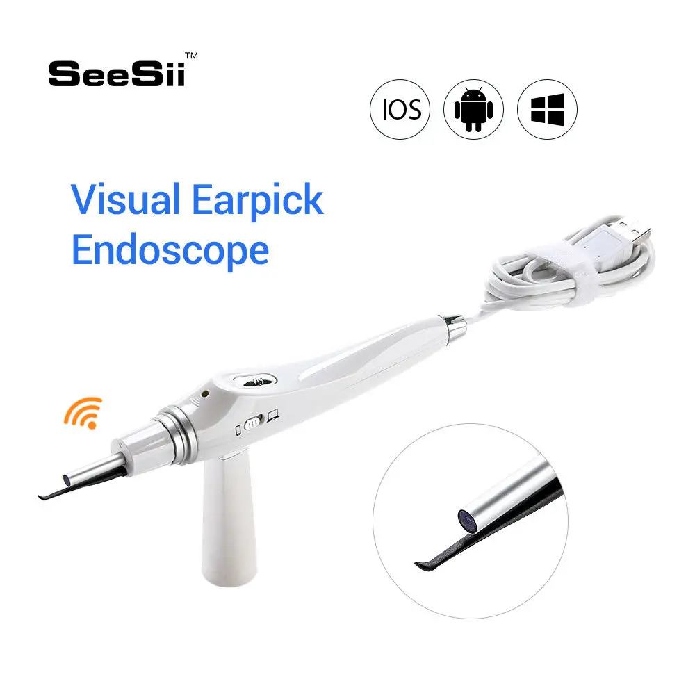 Инструмент для чистки ушей USB Otoscope HD визуальная Ушная ложка WiFi эндоскоп камера