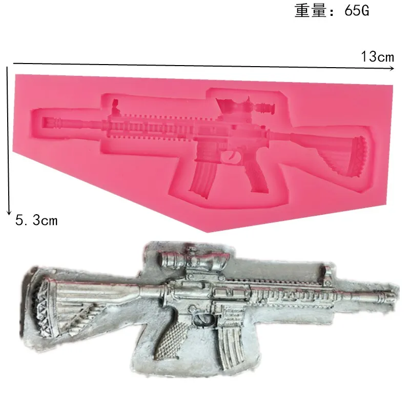 DIY пистолет AK форма помадки мыло 3D торт Силиконовая Форма Кекс желе Конфеты