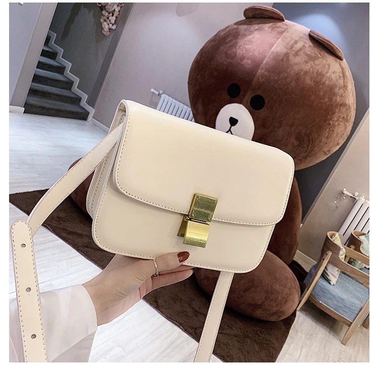 Luxury Brand Handbag New Fashion Simple Square bag Quality PU Leather Women's Designer Handbag Lock Shoulder Messenger bags