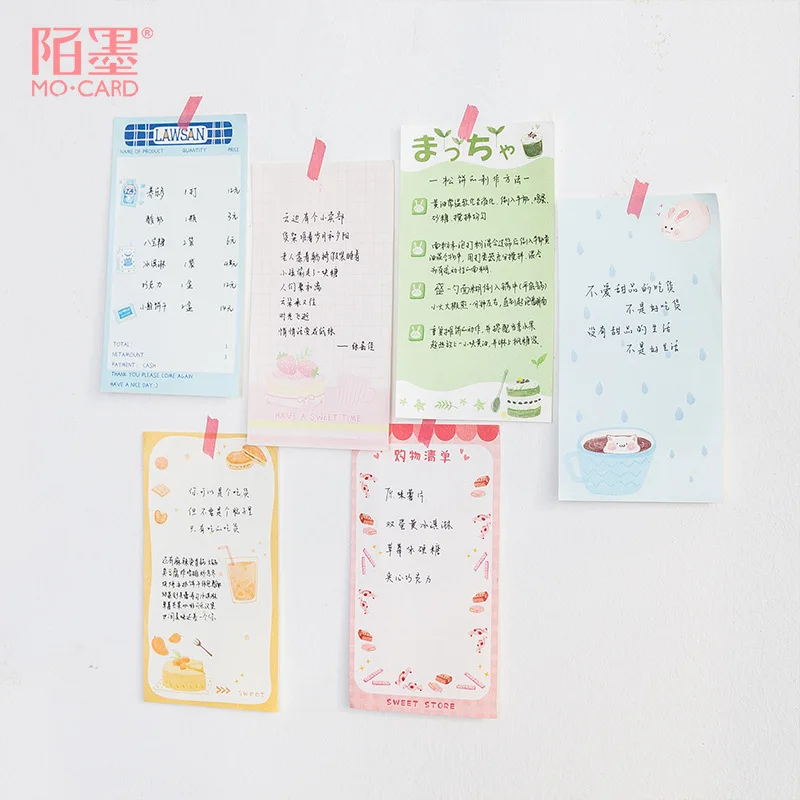 Kawaii Japanese Food To Do List Check Sticky Notes Memo Pad Notepad Bookmark DIY Planner School Supplies Stationery | Канцтовары для