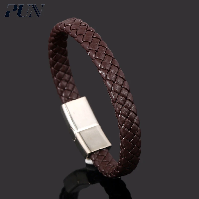 Мужской и женский браслет PUN braclet кожаный с цепочкой|Браслеты шармами| |