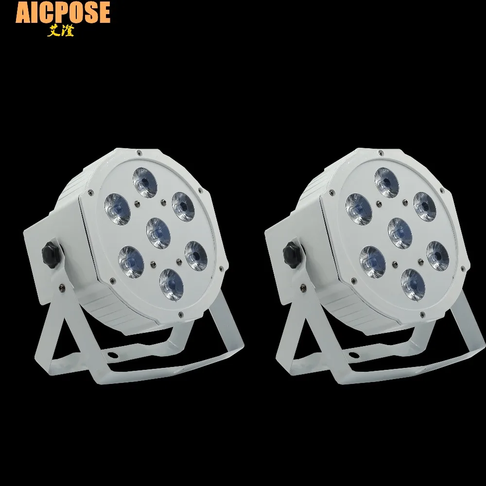 

2pcs/lots 7*12w Ultra Bright Slim Flat White Led Par Light 7x12W Smooth RGBW Color Mixing DMX 4/8 Channels Stage Wash