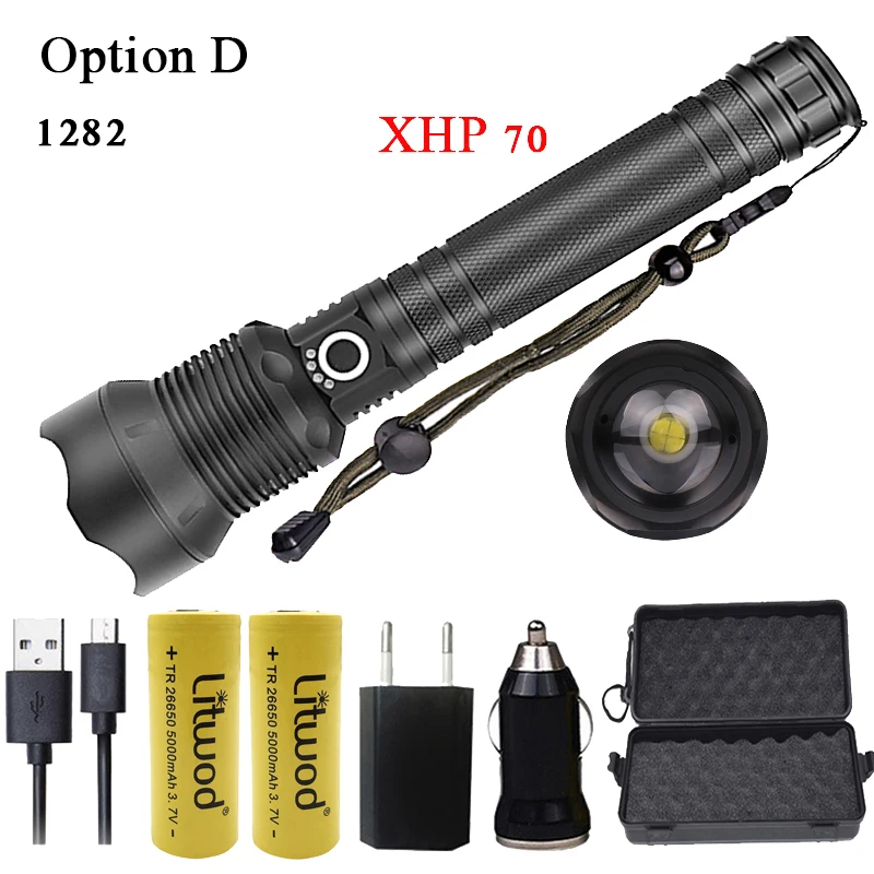 Option D Litwod Z201282 CREE XLamp XHP70 Мощный тактический светодиодный светильник фонарь светильник 26650 18650 батарея фонарь Для Кемпинга Приключения - Испускаемый цвет: Option D