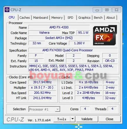AMD FX-Series FX-4300 FX 4300 3,8 ГГц четырехъядерный процессор FD4300WMW4MHK Socket AM3