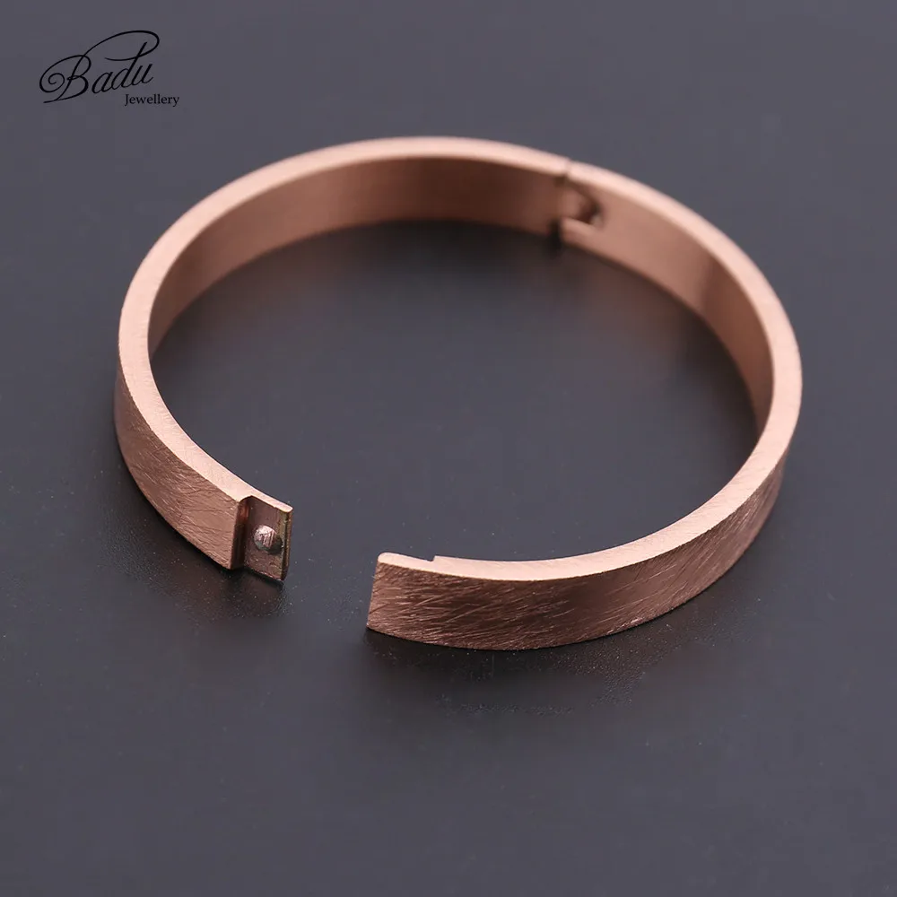 Badu розовое золото пара браслет Матовая нержавеющая сталь Открытый с пряжкой