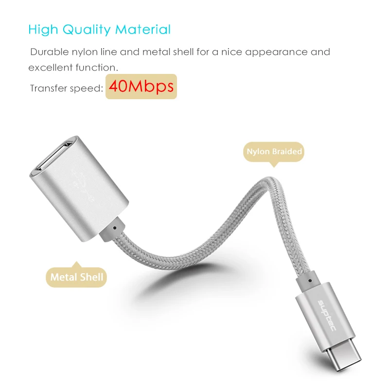 Suptec Тип C мужчина к USB OTG кабель для передачи данных 3.0 адаптер конвертер MacBook Samsung S8