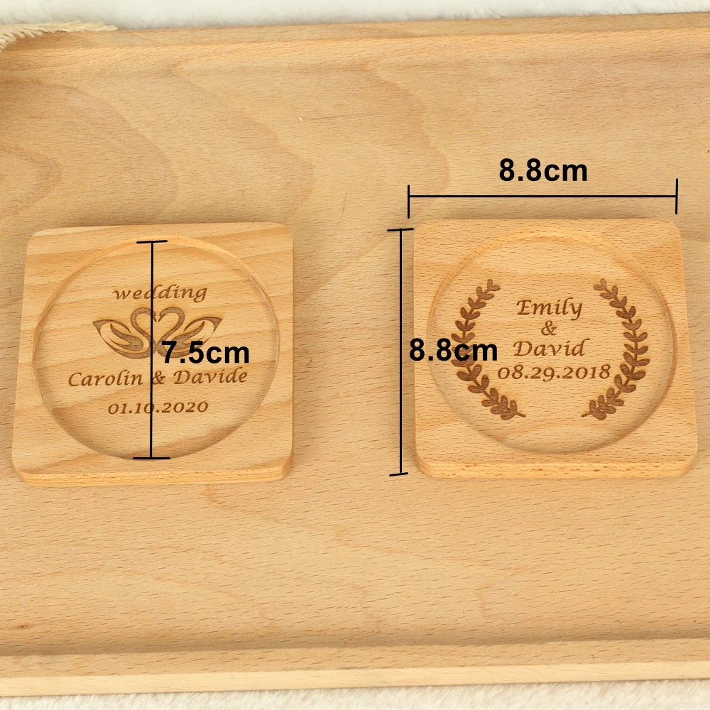 Индивидуальный свадебный подарок деревянный подстаканник с логотипом на заказ