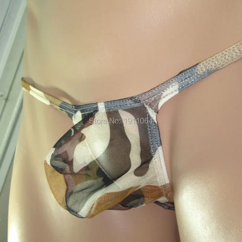 Мужские сексуальные стринги g4030 C thru сетчатые с камуфляжным принтом|men sexy thong|thongs