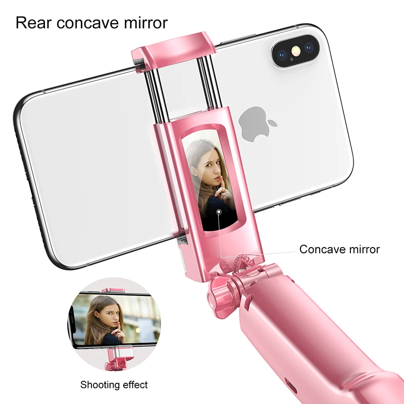 Складная селфи-палка Baseus Bluetooth Selfiestick+ Mirro+ заполняющий свет монопод для iPhone samsung Xiaomi Android Phone Stick