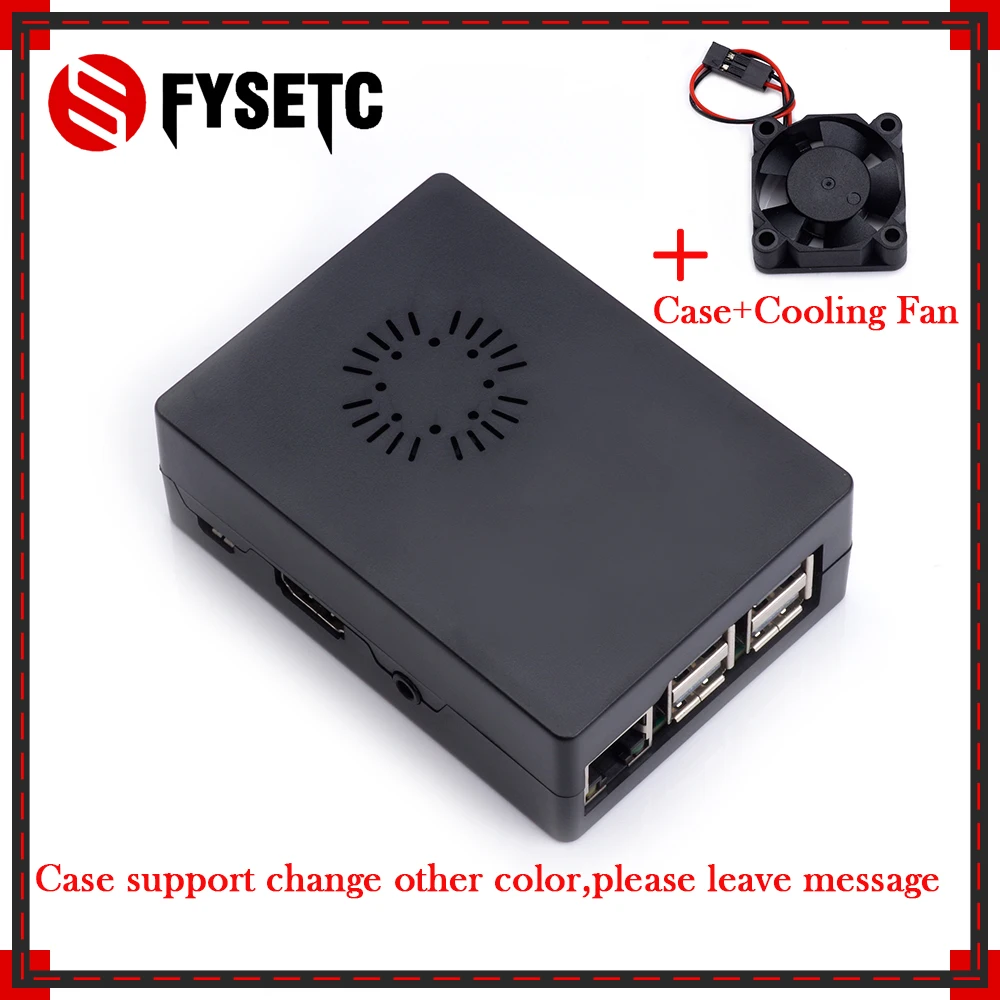 Чехол для Raspberry Pi3 Модель B + черный чехол из АБС пластика Корпус с охлаждающим