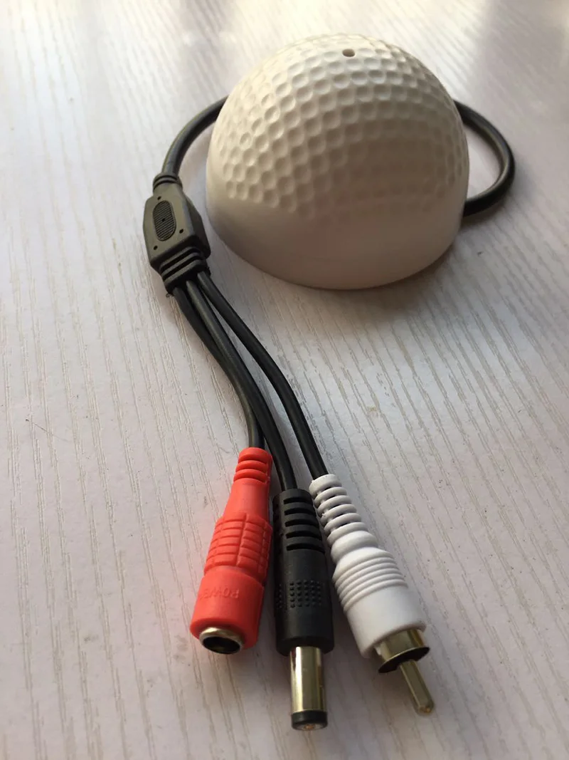 Golf-shape звуковой монитор микрофон аудио Микрофон для DVR камера наблюдения системный кабель CCTV Микрофон звуковое сигнальное устройство широкий звонок