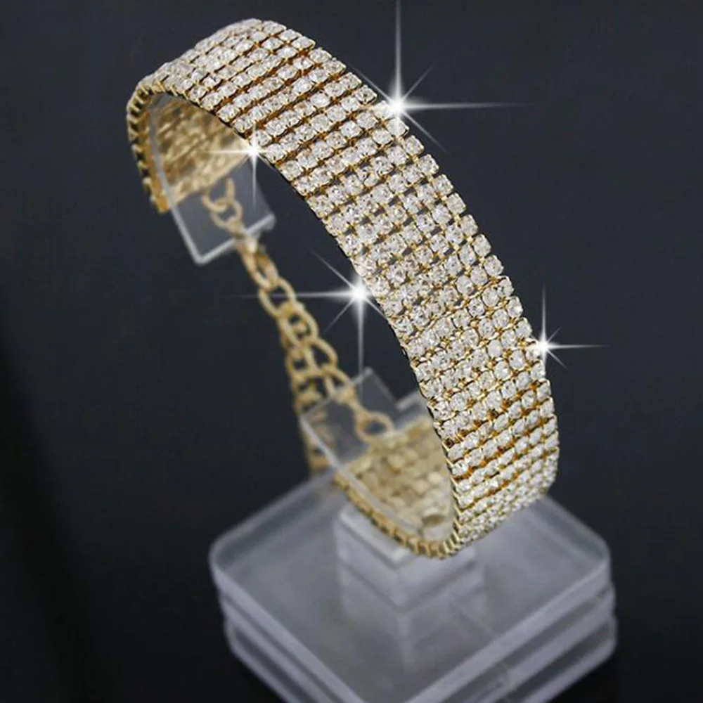 AINAMEISI модные браслеты с кристаллами покрытые серебром для женщин свадебные