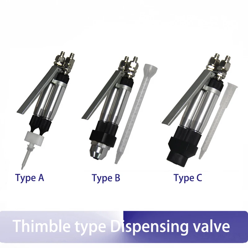 

Thimble type Dispensing valve Manual double liquid glue gun Dispensing plastic head