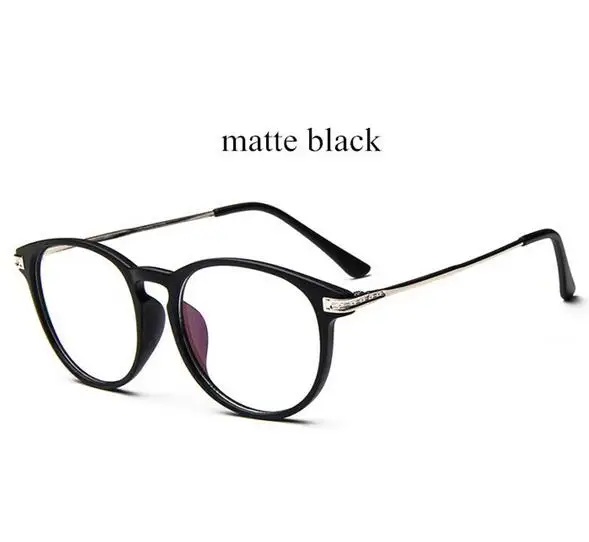 Ретро Круглые Gafas элегантные солнцезащитные очки модные Близорукость Оптические Компьютерные очки оправа простые очки Oculos De Grau Femininos - Цвет оправы: Matte Black