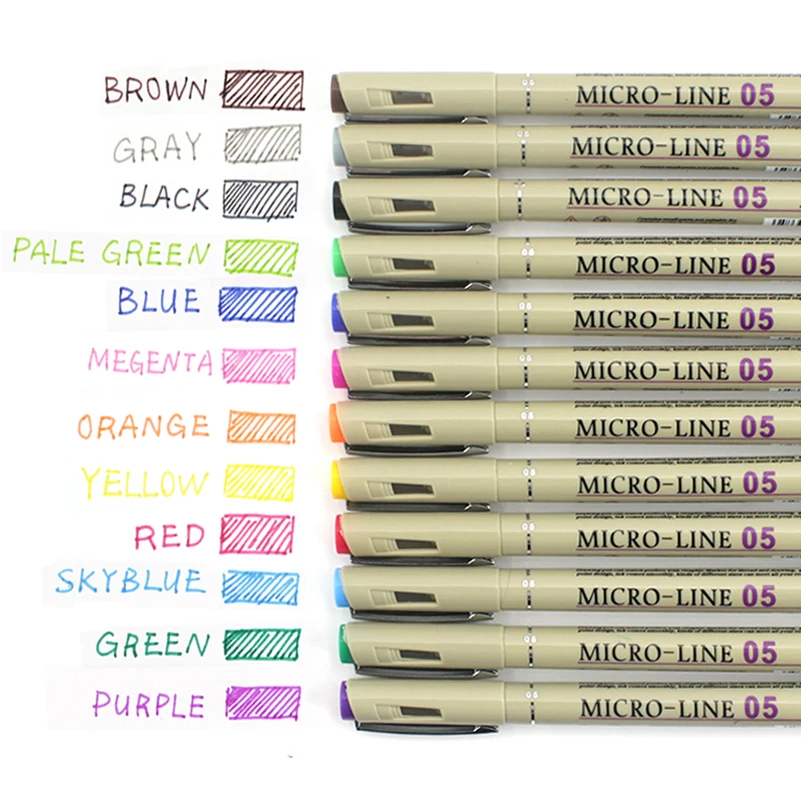 Copic маркеры 12 цветов 0 5 мм иглы микроны надпись ручка Touchfive Fineliner цветные эскиз