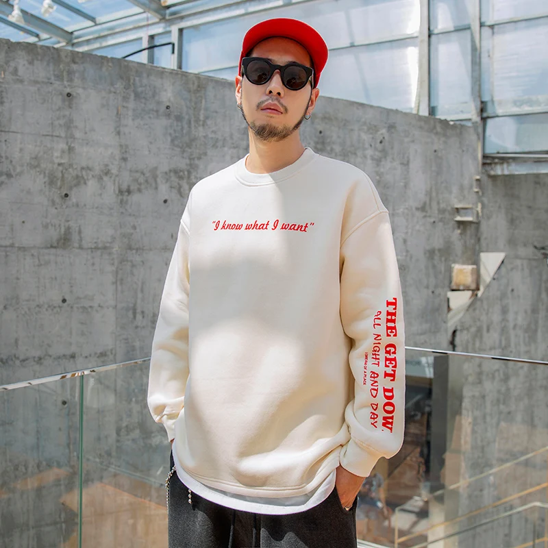 CHINISM флисовый пуловер с буквенным принтом на спине свитшоты новинка зимы 2018