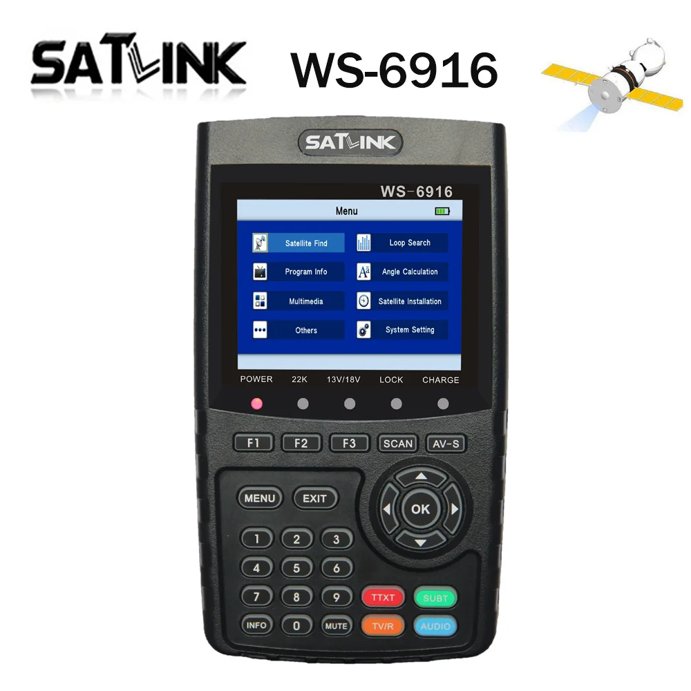 [Подлинный] Satlink WS 6916 HD DVB S2 высокой четкости спутниковый Finder метр MPEG 2/MPEG 4 WS6916 3 5