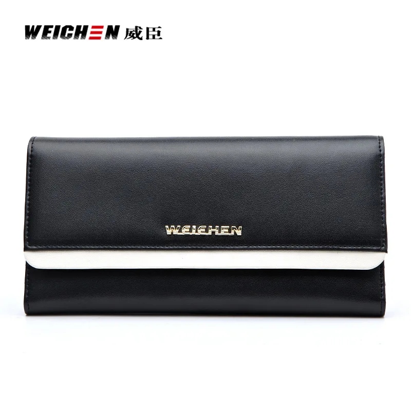 Weichen женщины подлинная кошелек кожаный 2017 роскошь hasp длинные мода женский
