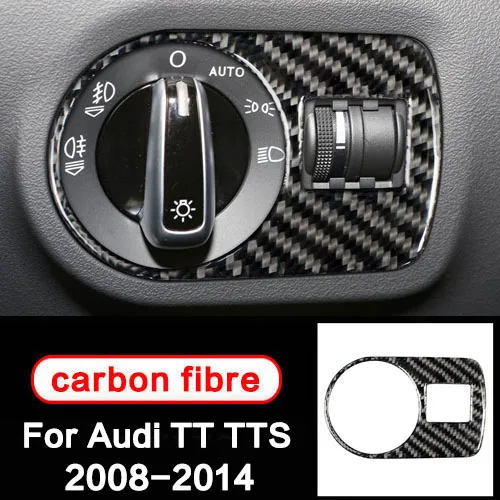 Headlamp Switch Аксессуары для Audi TT 8n 8J MK1 2 3 TTRS TTS, автомобильный Стайлинг, 3D наклейка, углеродное волокно, накладка на 2008 10 11 12 13 14 - Название цвета: Headlamp Switch