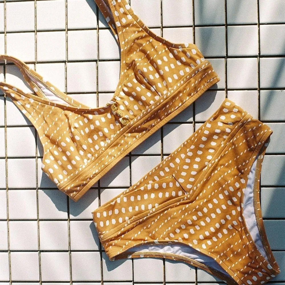 МИСС ШОУ 2018 Бикини Купальник Женский Раздельный Полос Ретро Модный Низкая Талия