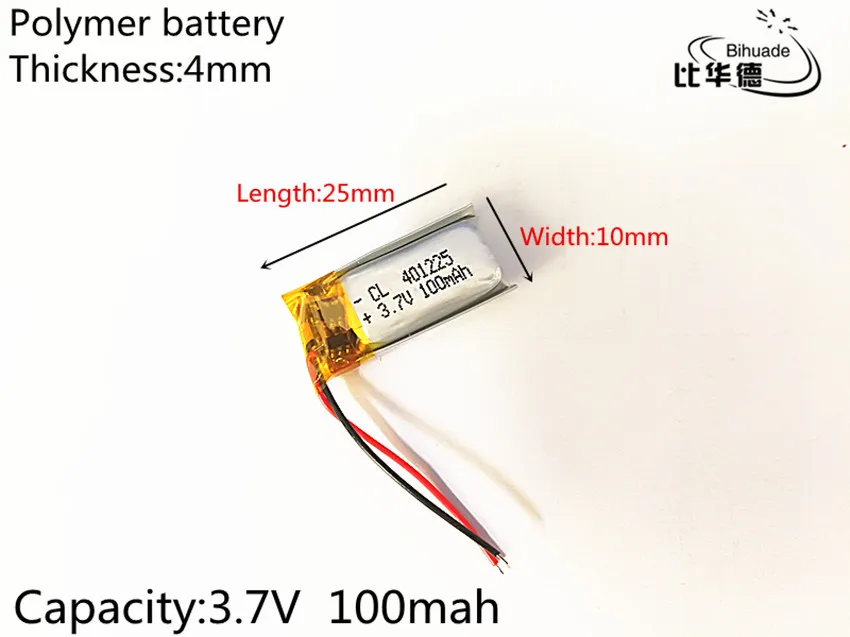 

10pcs 3.7V,100mAH,401025 PLIB; polymer lithium ion / Li-ion battery for GPS,mp3,mp4,mp5,dvd,bluetooth,model toy mobile bluetooth