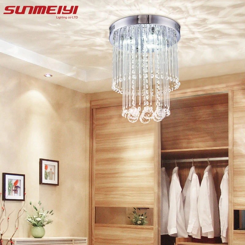 Accesorio de iluminación de techo LED de cristal moderna para lámpara de interior, lámpara de techo de montaje de superficie para dormitorio y comedor