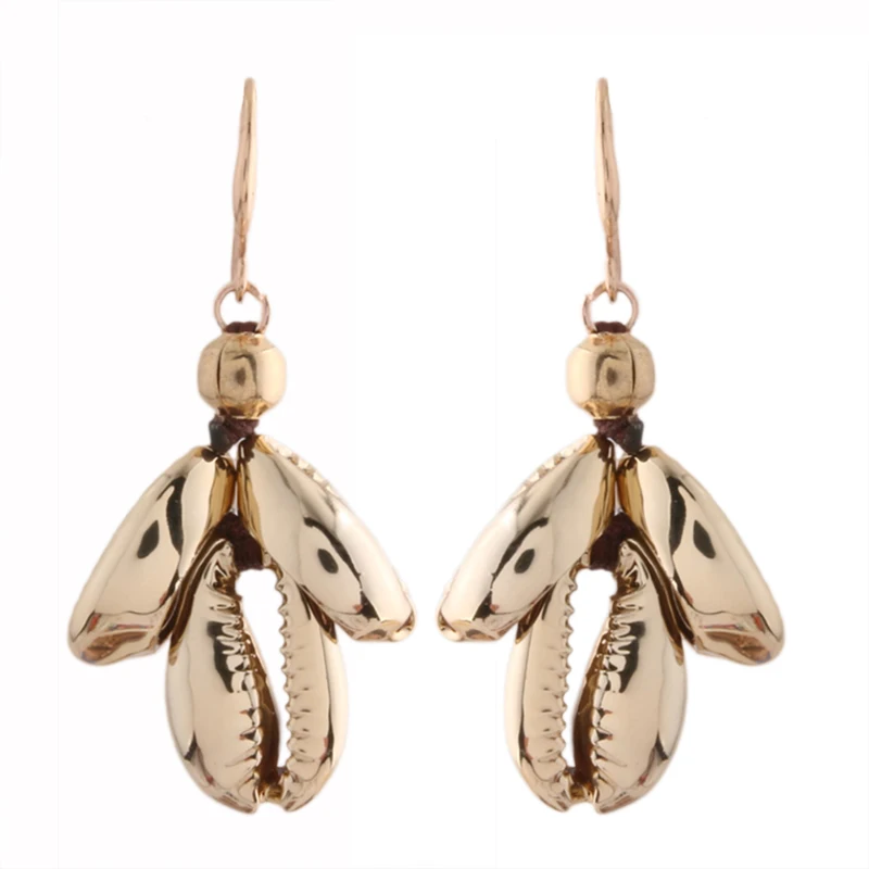 Висячие серьги NeeFu WoFu из натуральной ракушки брендовые большие длинные цвет ed