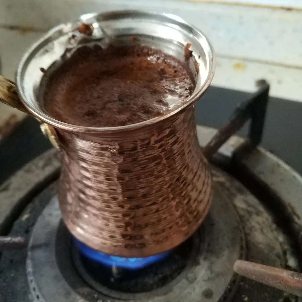 Турка Турецкий кофейник турка Турецкая медная кофеварка для турка Cezve кафетерия с деревянной ручкой Cevze