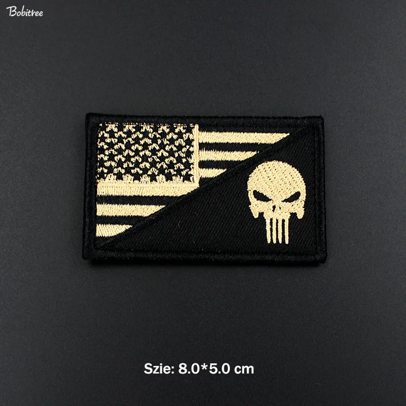 1pcs as photo Вышитый Крюк Петля американский флаг США нашивки военный тактический Каратель значок для тканевых сумок наклейки на рюкзак - Цвет: 1pcs as photo