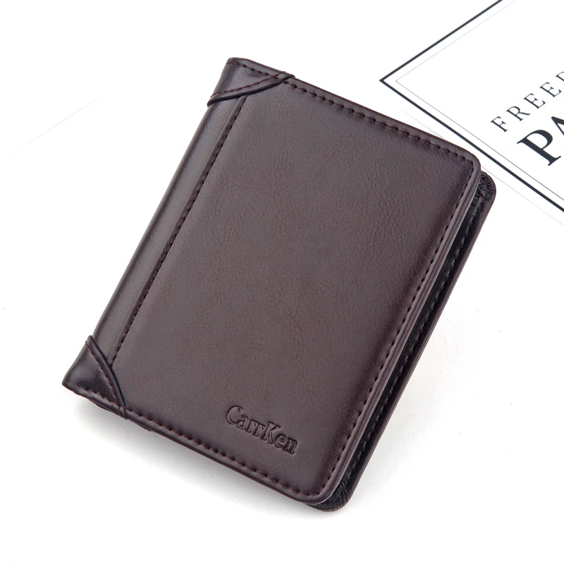 Мужской кошелек Carrken модный мини из мягкой искусственной кожи с отделением для