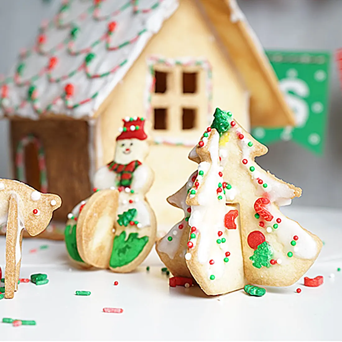 Новый дизайн 5 шт./компл. металлические перчатки из нержавеющей стали Merry Christmas Tree