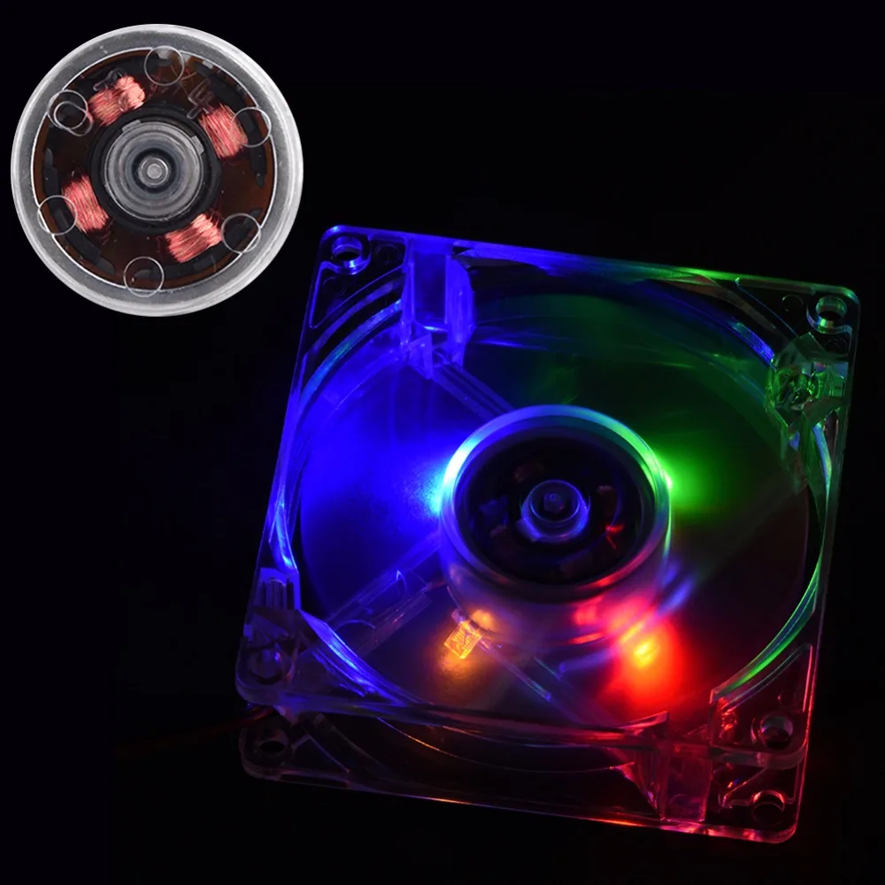 Охлаждающий вентилятор для компьютера чехол 80 мм светодиодный светильник 12 В 4
