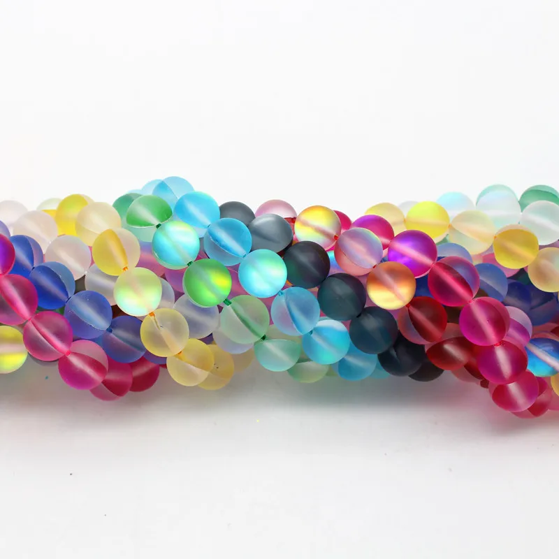 Круглые Сверкающие Матовые бусины с лунным камнем круглые из Лабрадорита