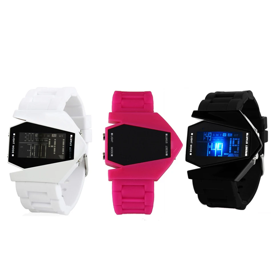 Черные/белые/розовые красные спортивные цифровые часы унисекс модные