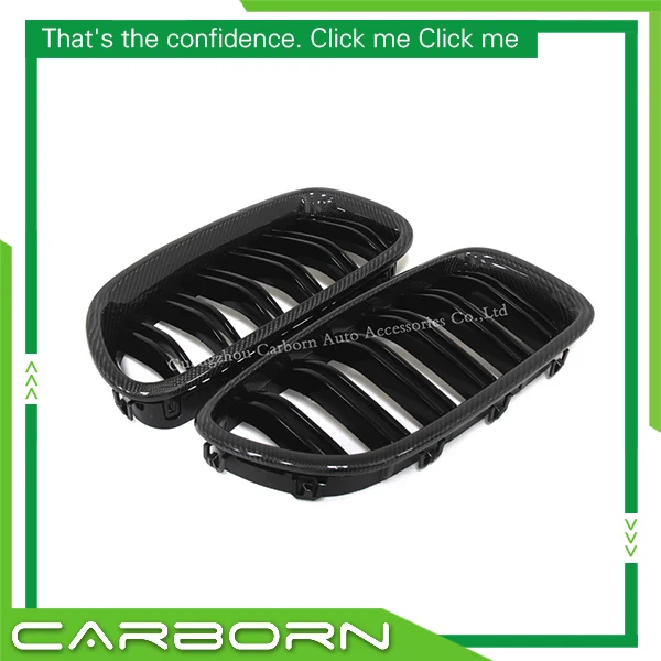 For-BMW 5 Series F10 & M Series F10 M5 2010-2016 Carbon Fiber Kidney Grille Front Grille Overlay Dual Slat Double Slat
