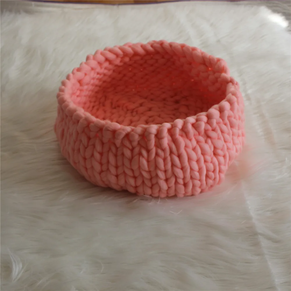 Оптовая продажа 3 шт./лот различные цвета вязаная корзина из толстой пряжи миска