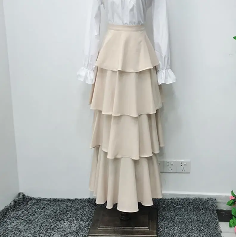 Beige skirt Abaya Femme Дубай длинная мусульманская юбка Caftan юбки-пачки Moslim Elbise Абая для женщин Катар ОАЭ Оман турецкая исламская одежда - Цвет: Beige skirt