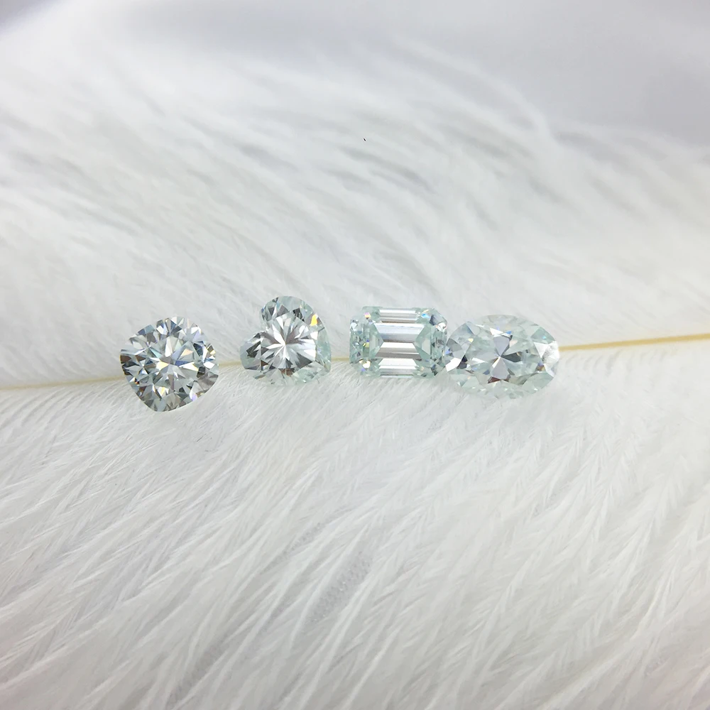 AEAW новейший 0.5ct тест на моиссанит немного Синий Белый Круглый Груша овальная