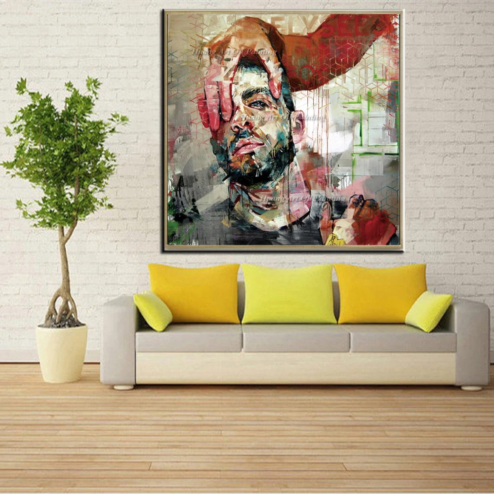 Искусный художник ручная роспись современная абстрактная фигурка картина