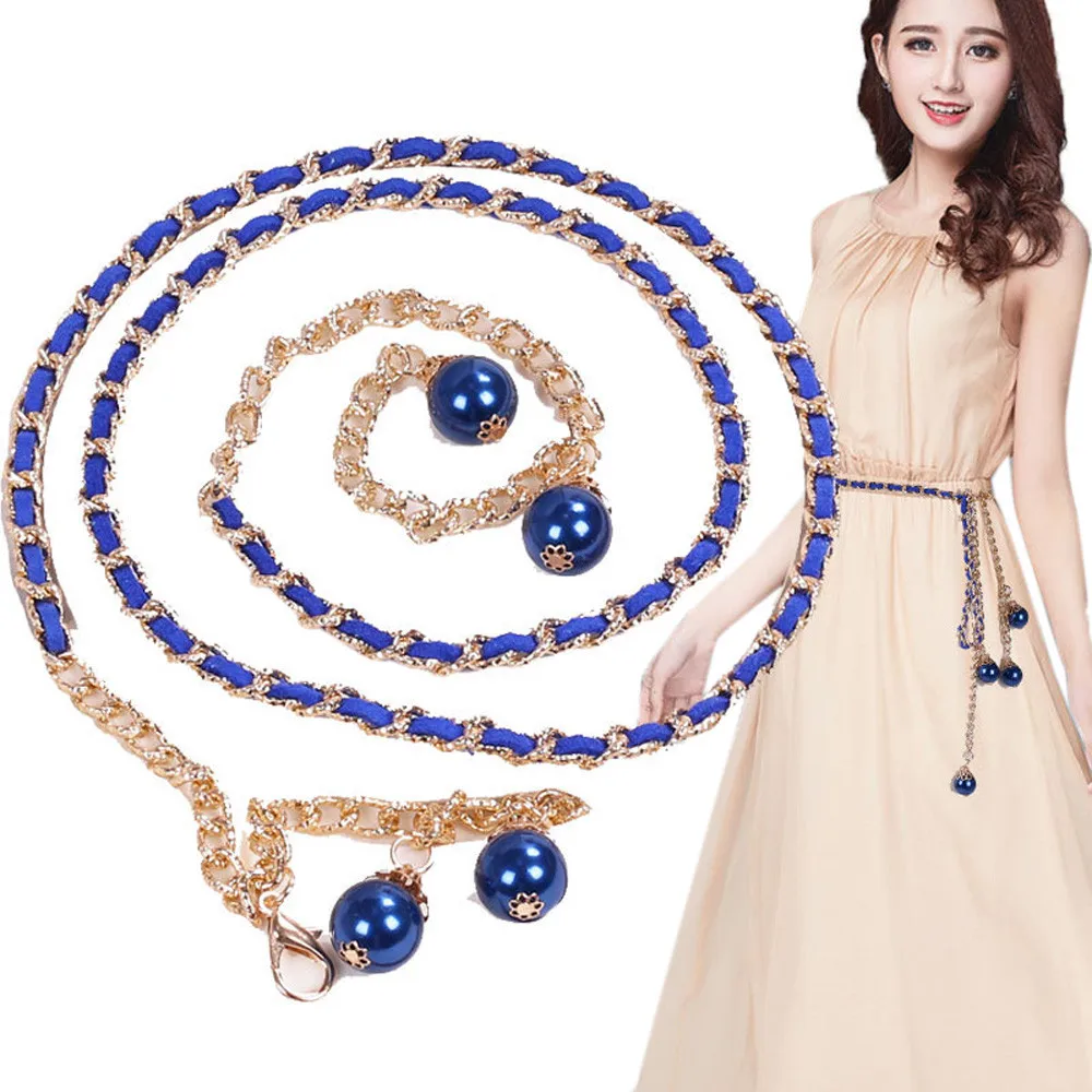 Женская Мягкая модная металлическая цепочка с жемчугом удобная L50/0107 | Аксессуары