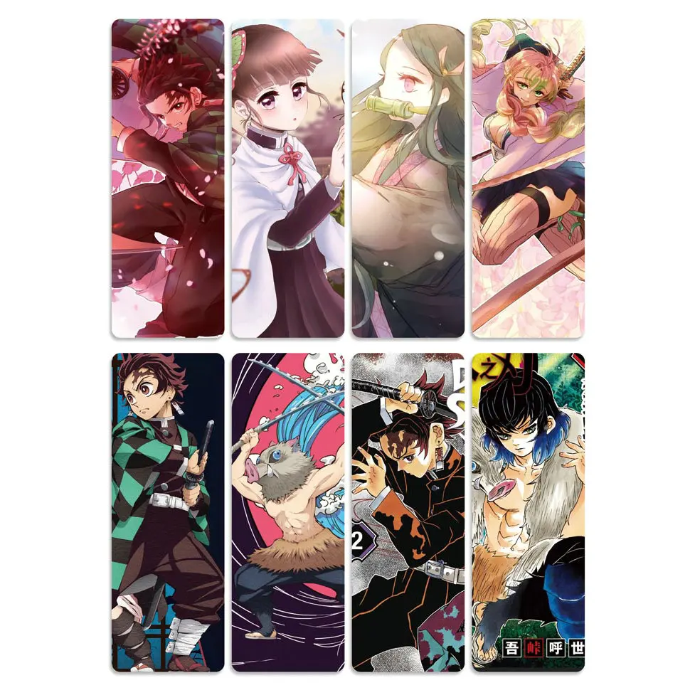 8 шт. Kimetsu no Yaiba аниме закладки для книг водонепроницаемый прозрачный ПВХ пластиковая Закладка Красивая Книга знаки Подарок