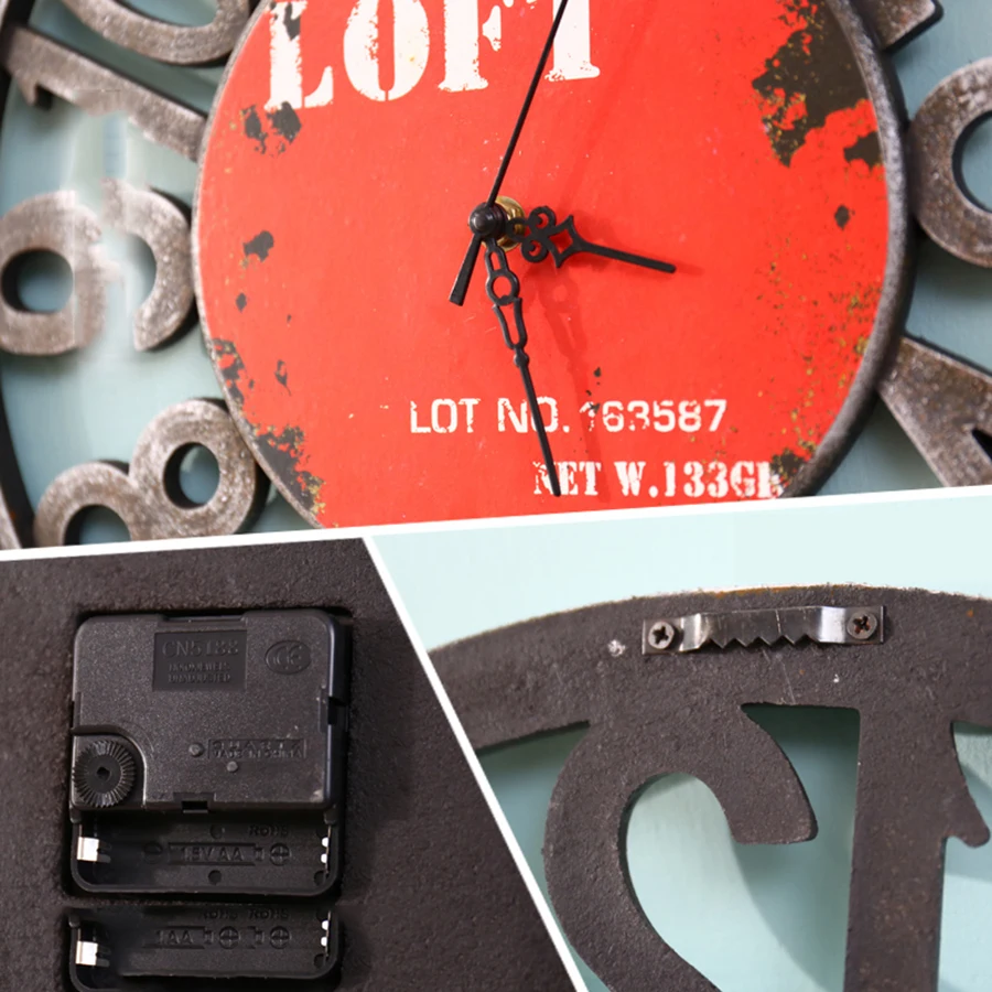 Металлические креативные настенные часы бесшумные винтажные современные