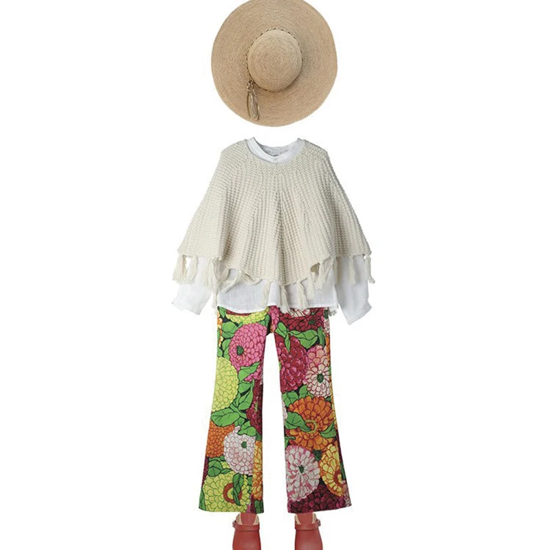 New 2019 Spring Fashion Baby Girls Sweaters Toddler 1-6Y Cloak Sweater Kids Cute Hooded Knitted Children Clothing | Детская одежда и