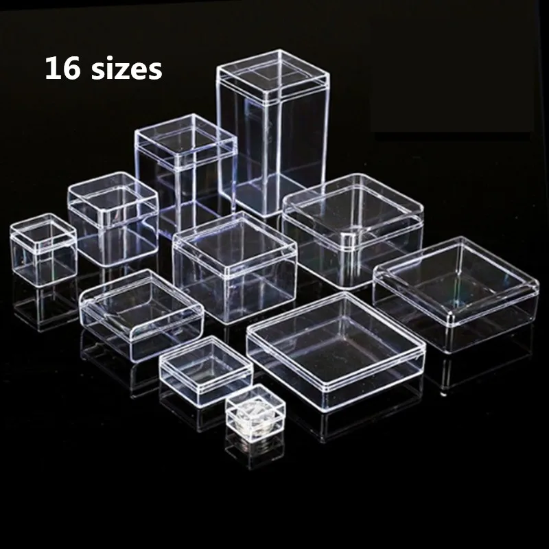 thick Plastic Box Small PS Storage Mini Collection Container Case Transparent Clear Display Boxes transparent | Дом и сад