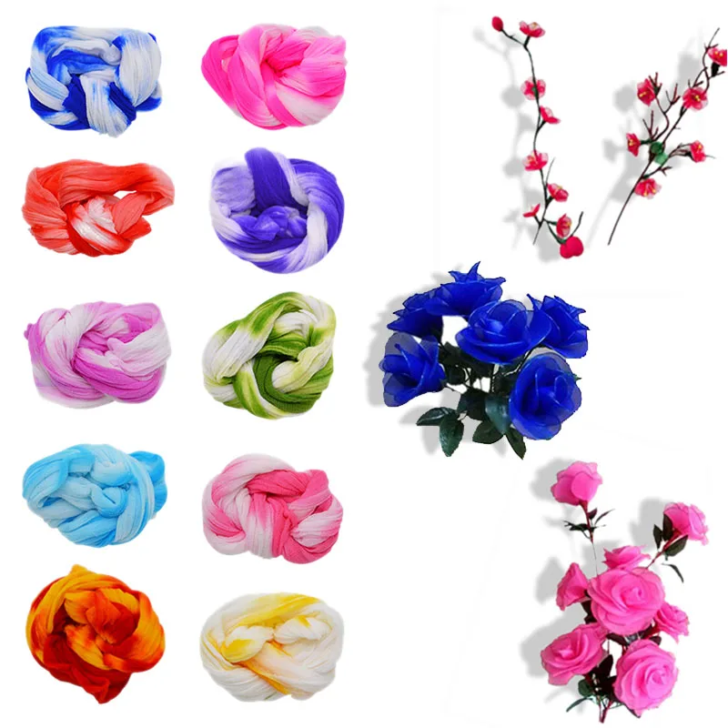 

5PCS Multicolor Nylon Stocking Ronde Flower Material Tensile Stocking Material Accessory Handmade Wedding Home DIY Flower Crafts
