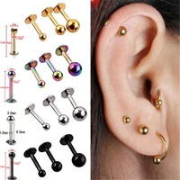 5pcs surgical stainless steel tragus helix bar ball labret lip cartilage top upper ear studs earrings body piercing jewelry