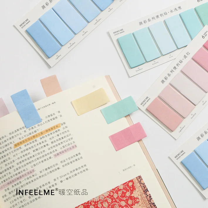 6 Pcs/set Colorful Post Note Cute Stickers Scrapbooking Sticky Notes Kawaii Stationery |