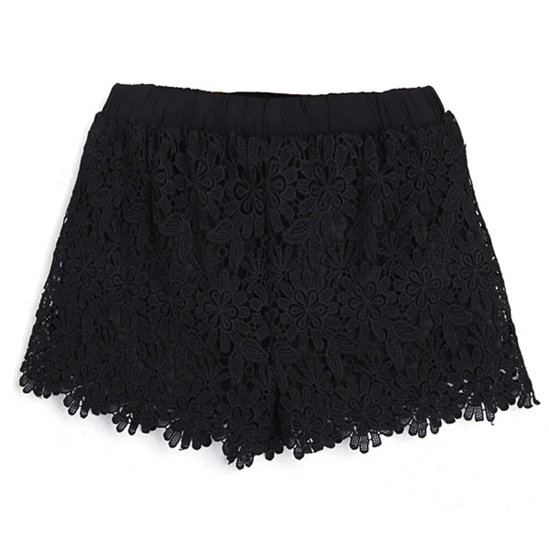 Женские хлопковые кружевные мини шорты с волнистыми краями большие размеры S XXL