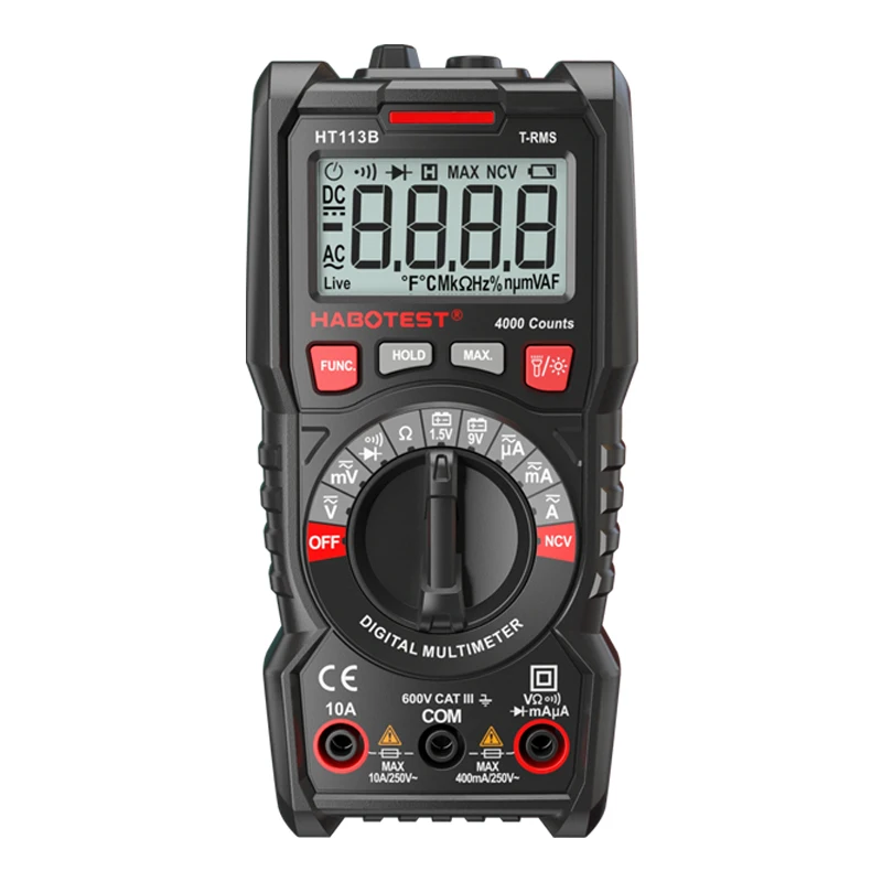 DC/AC Voltage Current Meter Handheld Ammeter Diode NCV Ohm Tester HABOTEST HT113B Digital Mini Multimeter T-RMS Multitester | Инструменты