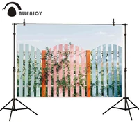allenjoy spring photography background colorful wood fence garden backdrop photo studio child photophone photocall shoot prop